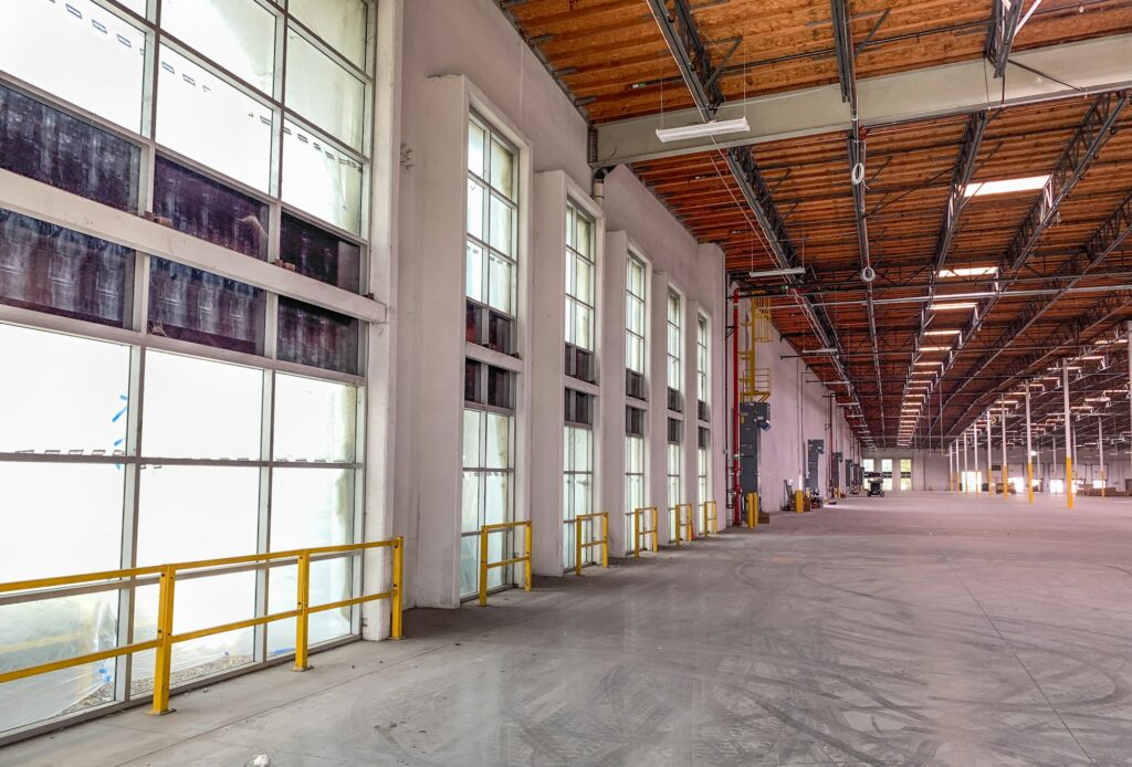 Massive Empty Industrial Warehouse Interior